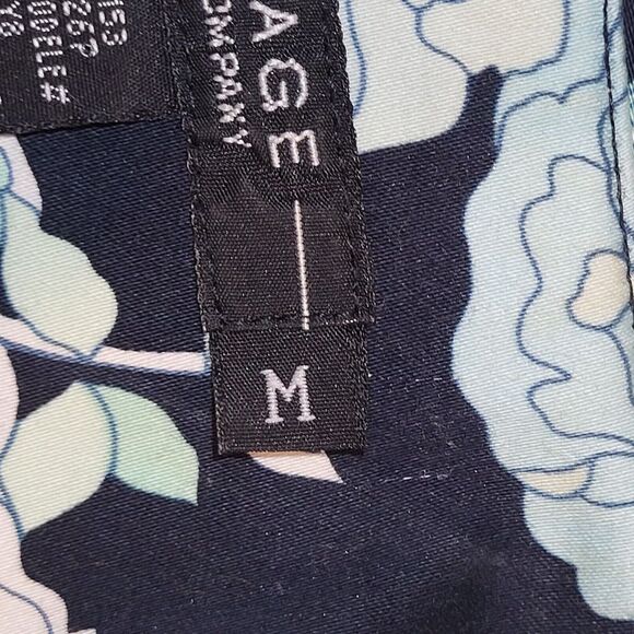 Vintage 90s Rampage Medium Blue Floral Blazer Fitted Cropped 3 Button Jacket - Picture 2 of 16